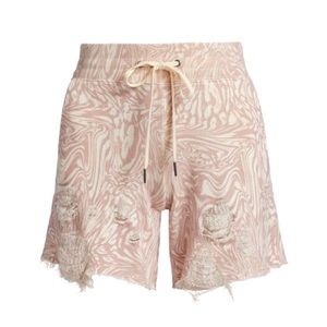 N:PHILANTHROPY || Coco Swirled Distressed Shorts in Beige Multi - SZ XS ✨NWT✨